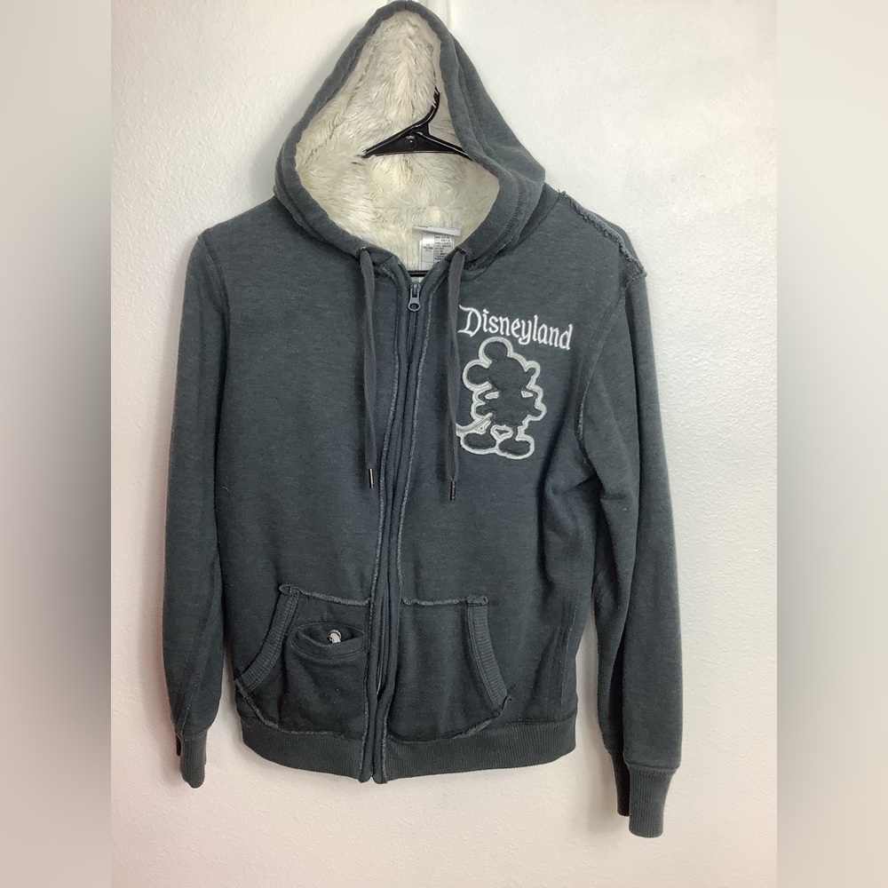 Disney Parks Disneyland 55th Anniversary SZ S Grey comfy Lined Hoodie Jacket